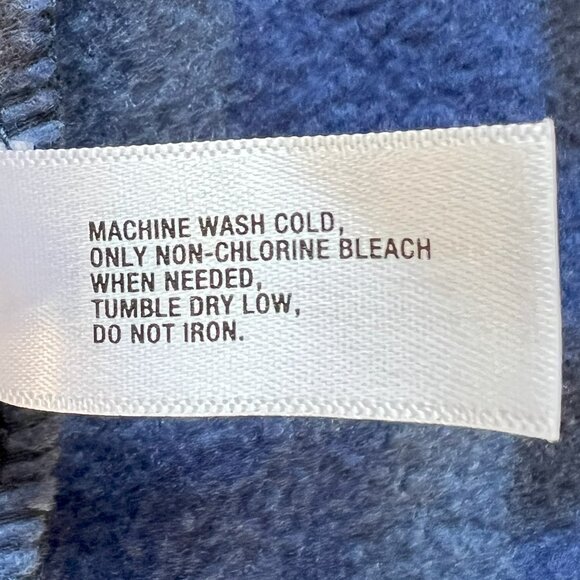 GAP KIDS Boys Full Zip Polar Fleece Hoodie Jacket Size L Blue Pixel Print EUC - Picture 9 of 9